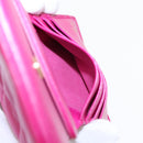 CHANEL Wallet Lamb Skin Pink Gold CC Auth 94678AM-19