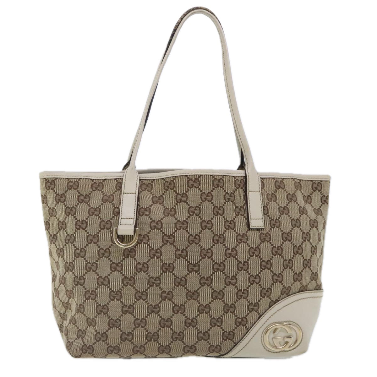 GUCCI GG Canvas Shoulder Bag Beige Gold 169946 Auth 94686 - 0