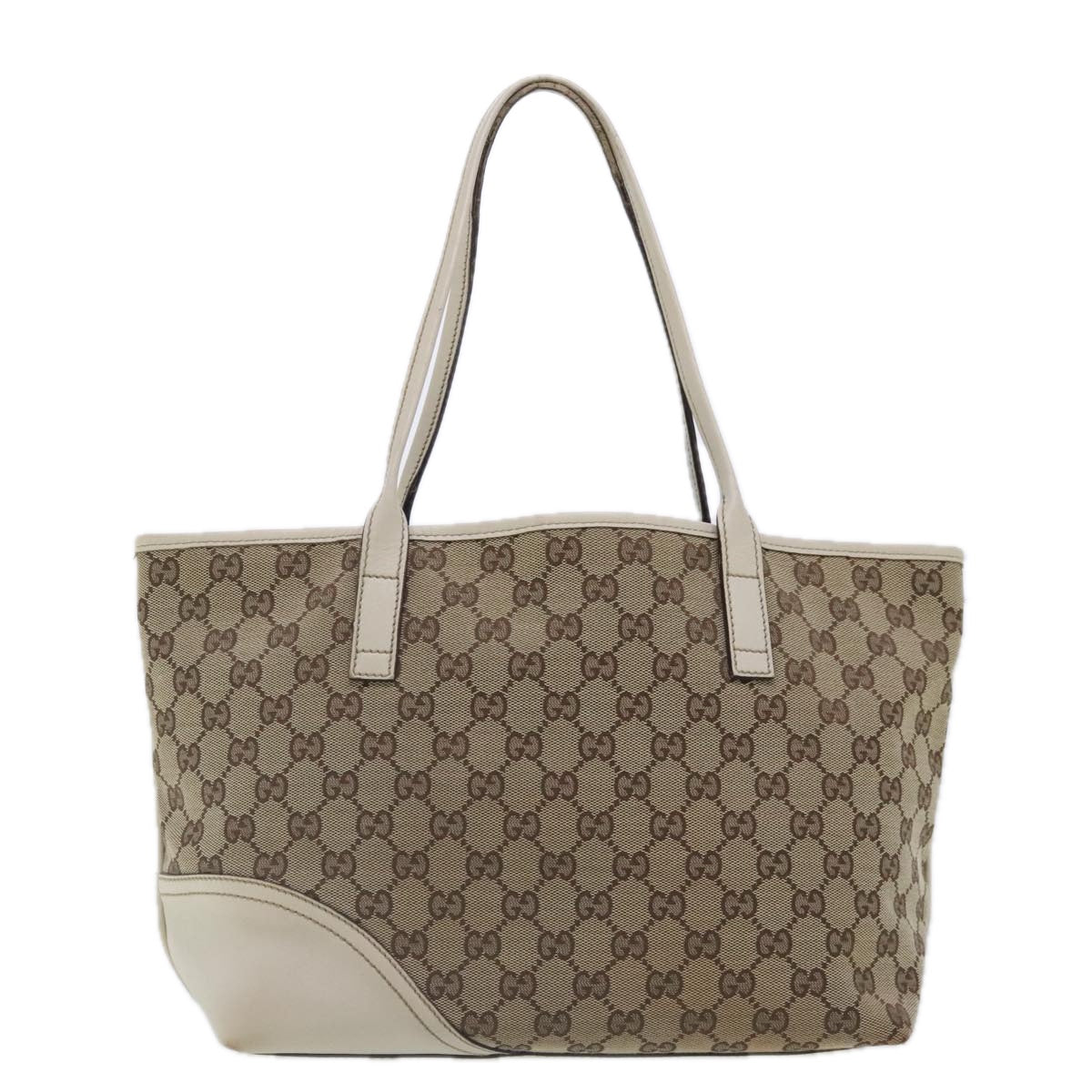 GUCCI GG Canvas Shoulder Bag Beige Gold 169946 Auth 94686