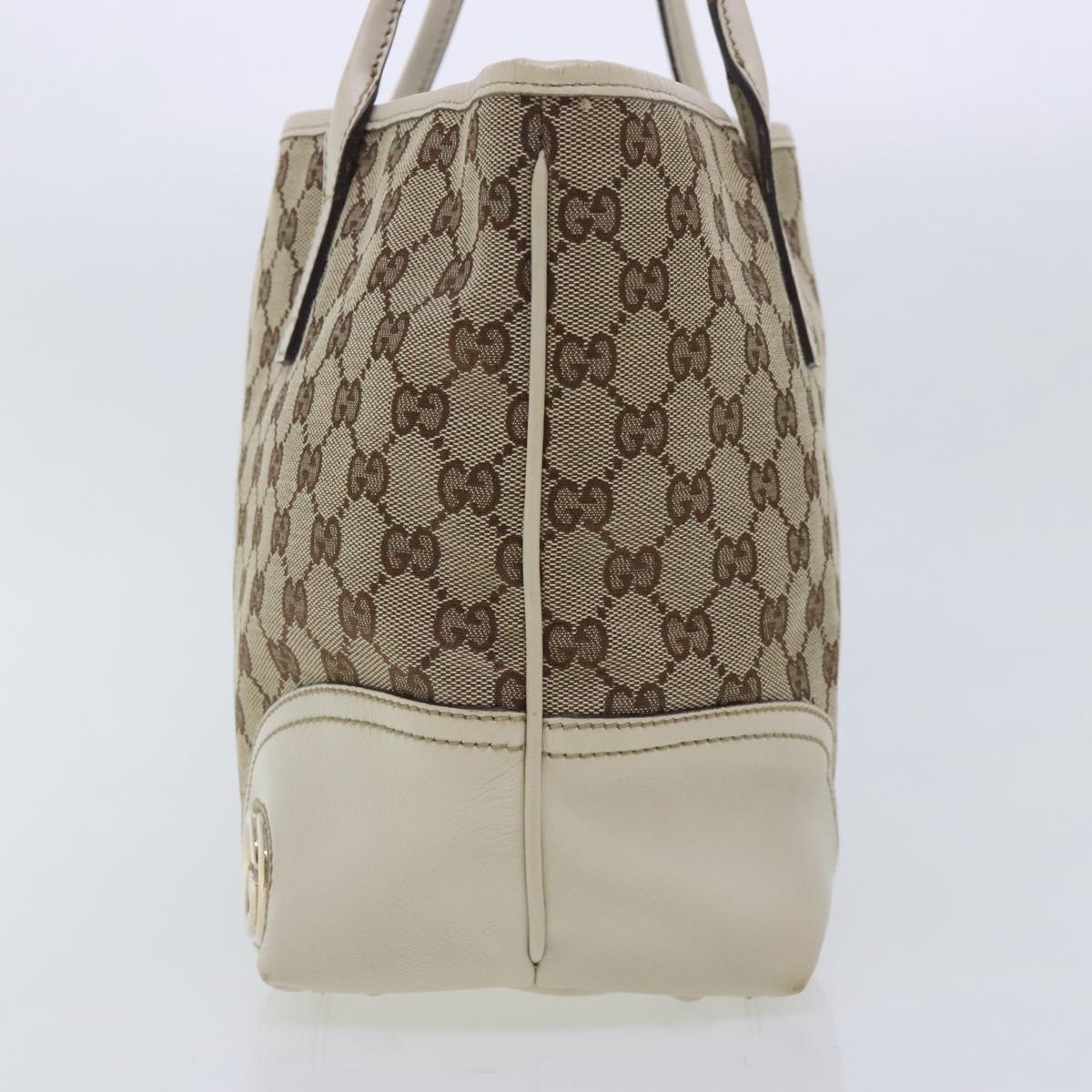 GUCCI GG Canvas Shoulder Bag Beige Gold 169946 Auth 94686