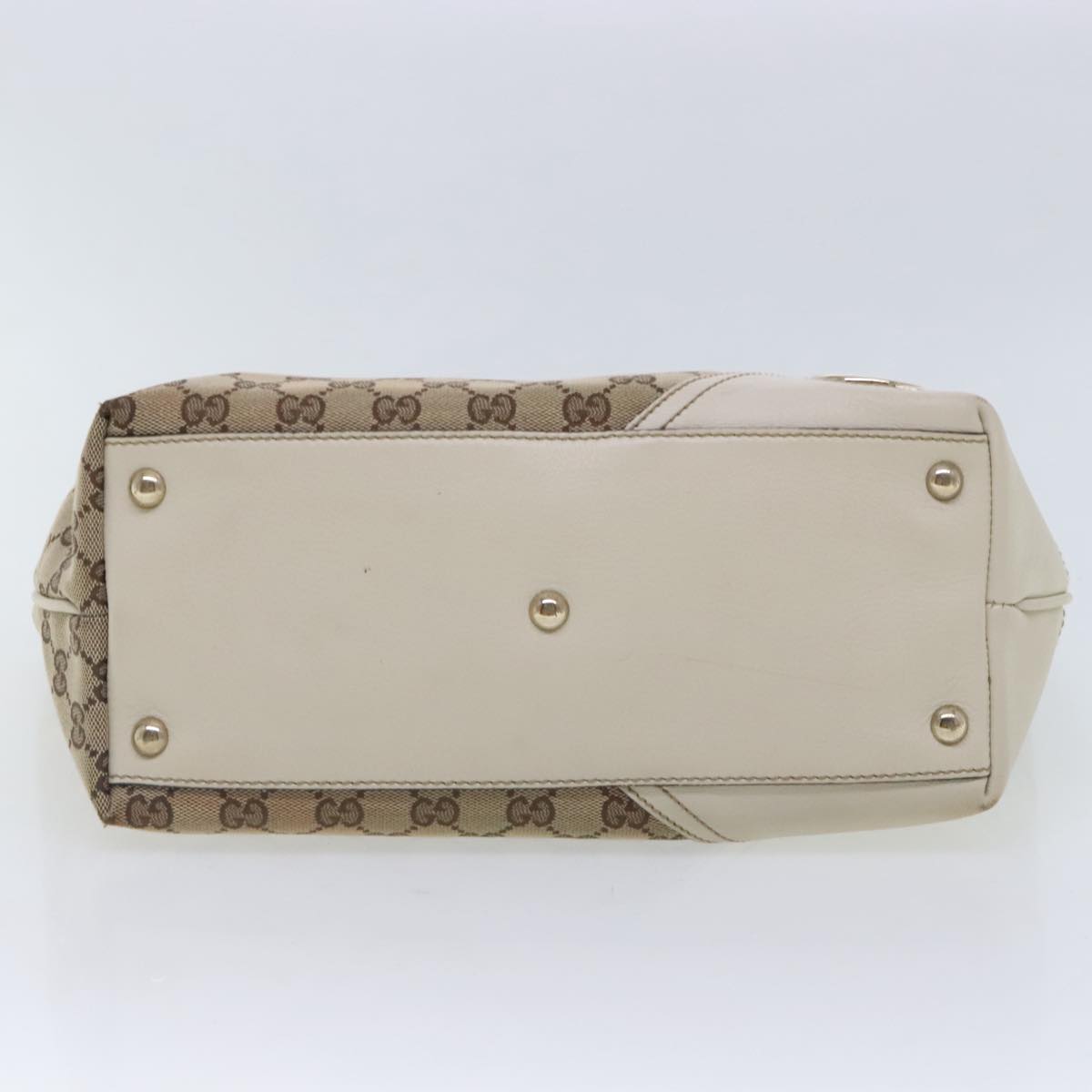 GUCCI GG Canvas Shoulder Bag Beige Gold 169946 Auth 94686