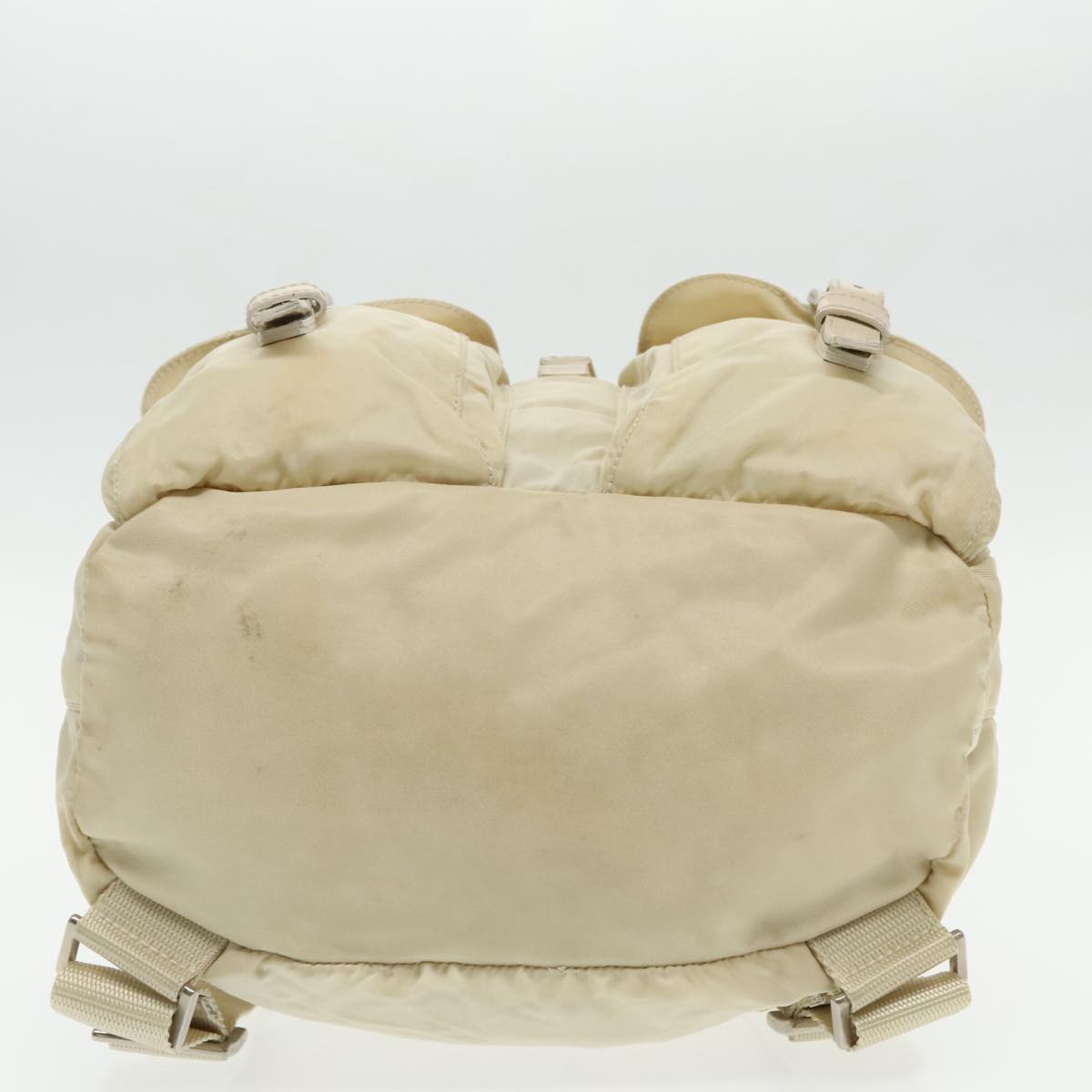 PRADA Backpack Nylon White Silver Auth 94696