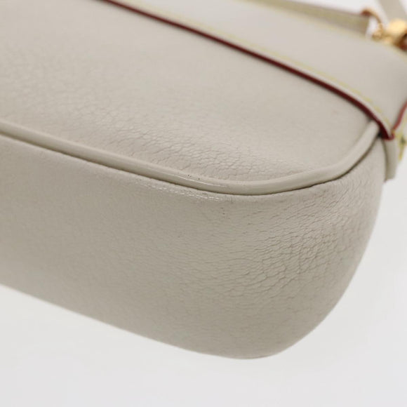 LOUIS VUITTON Suhari Lockit Clutch Bag Leather White M95629 LV Auth 94716V