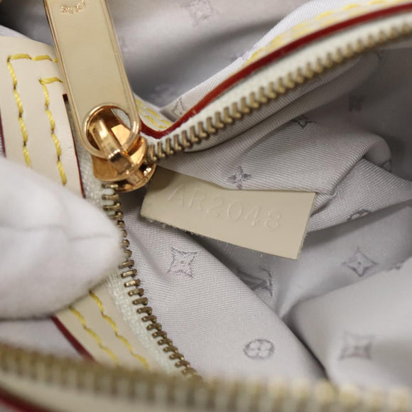 LOUIS VUITTON Suhari Lockit Clutch Bag Leather White M95629 LV Auth 94716V
