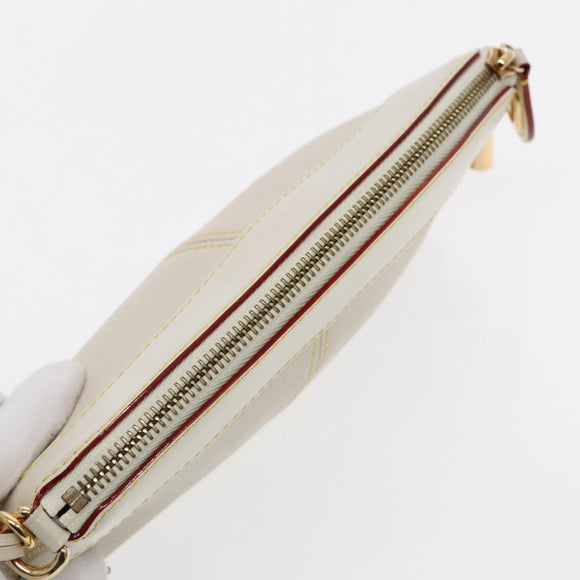 LOUIS VUITTON Suhari Lockit Clutch Bag Leather White M95629 LV Auth 94716V