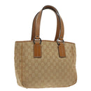 GUCCI GG Canvas Hand Bag Brown Silver 113019 3444 Auth 94718-1