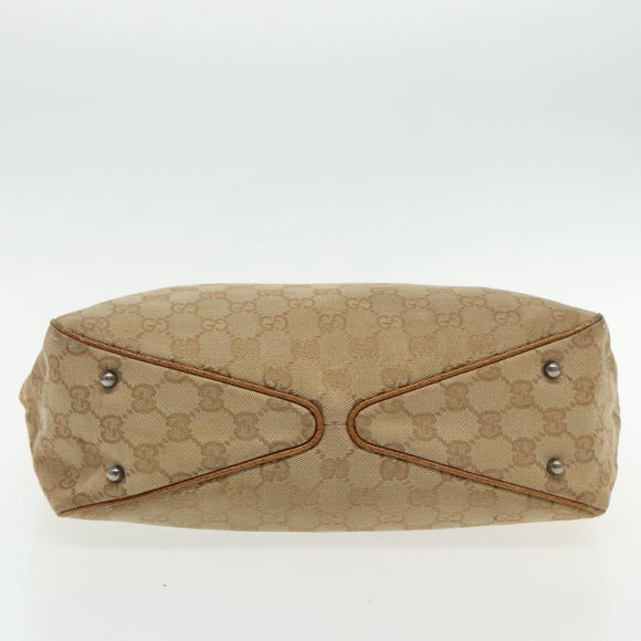 GUCCI GG Canvas Hand Bag Brown Silver 113019 3444 Auth 94718