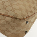 GUCCI GG Canvas Hand Bag Brown Silver 113019 3444 Auth 94718-11
