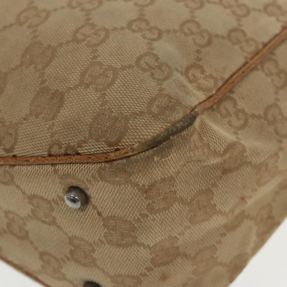 GUCCI GG Canvas Hand Bag Brown Silver 113019 3444 Auth 94718
