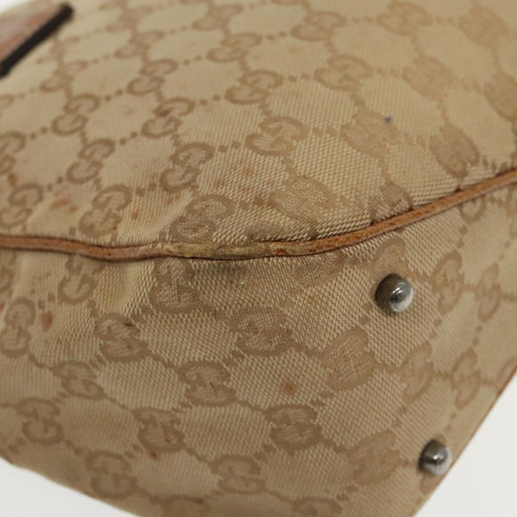 GUCCI GG Canvas Hand Bag Brown Silver 113019 3444 Auth 94718