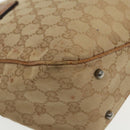 GUCCI GG Canvas Hand Bag Brown Silver 113019 3444 Auth 94718-15