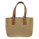 GUCCI GG Canvas Hand Bag Brown Silver 113019 3444 Auth 94718-2