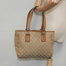 GUCCI GG Canvas Hand Bag Brown Silver 113019 3444 Auth 94718-22