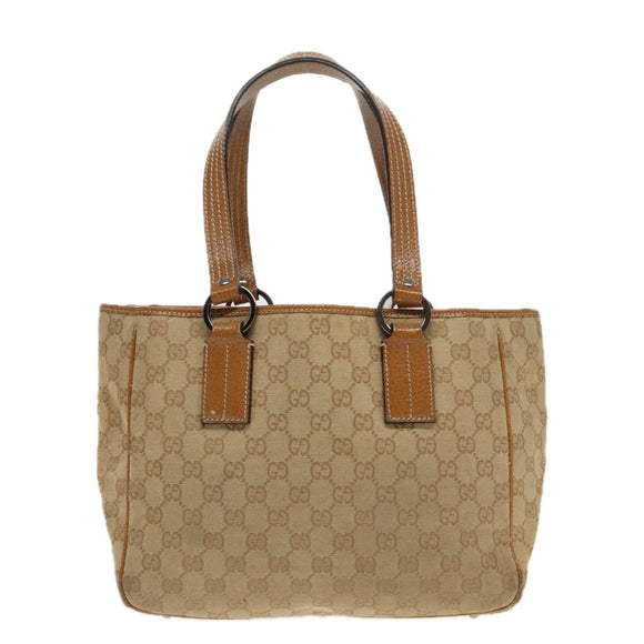 GUCCI GG Canvas Hand Bag Brown Silver 113019 3444 Auth 94718