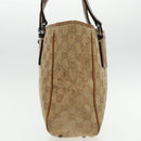 GUCCI GG Canvas Hand Bag Brown Silver 113019 3444 Auth 94718-3