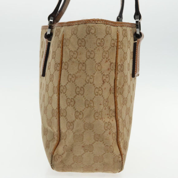 GUCCI GG Canvas Hand Bag Brown Silver 113019 3444 Auth 94718