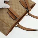 GUCCI GG Canvas Hand Bag Brown Silver 113019 3444 Auth 94718-7