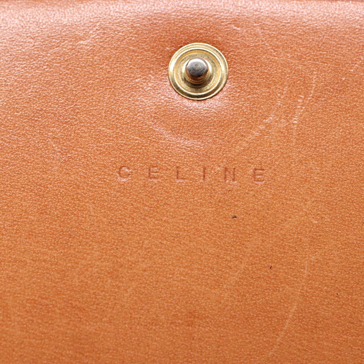 CELINE Macadam Canvas Long Wallet PVC Leather Gold Brown Auth 94734