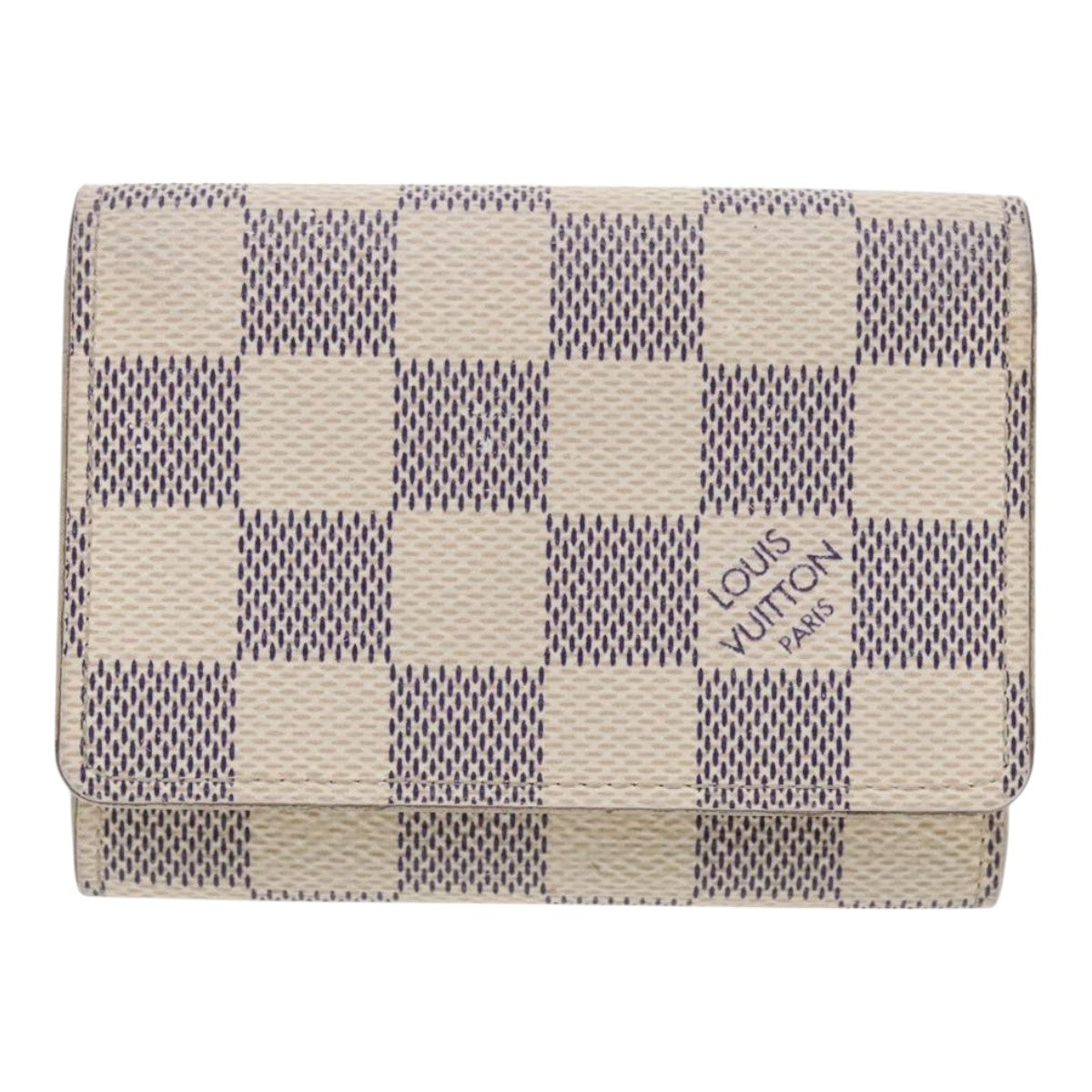 LOUIS VUITTON Damier Azur Vernis Card Case 2Set Pomme D'amour LV Auth 94735 - 0