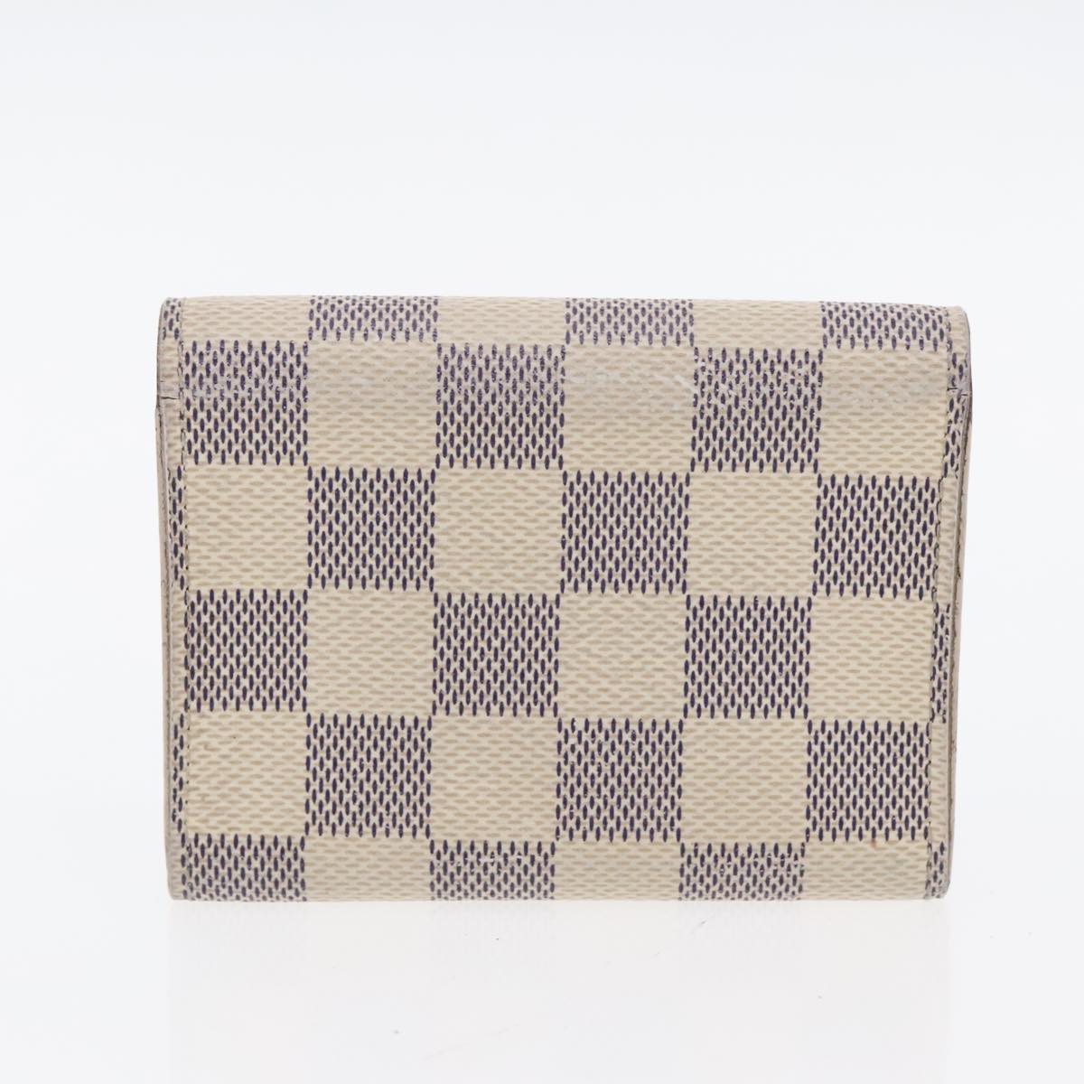 LOUIS VUITTON Damier Azur Vernis Card Case 2Set Pomme D'amour LV Auth 94735