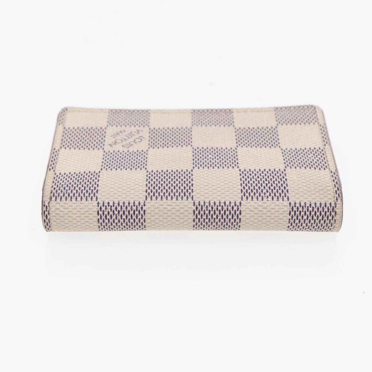 LOUIS VUITTON Damier Azur Vernis Card Case 2Set Pomme D'amour LV Auth 94735