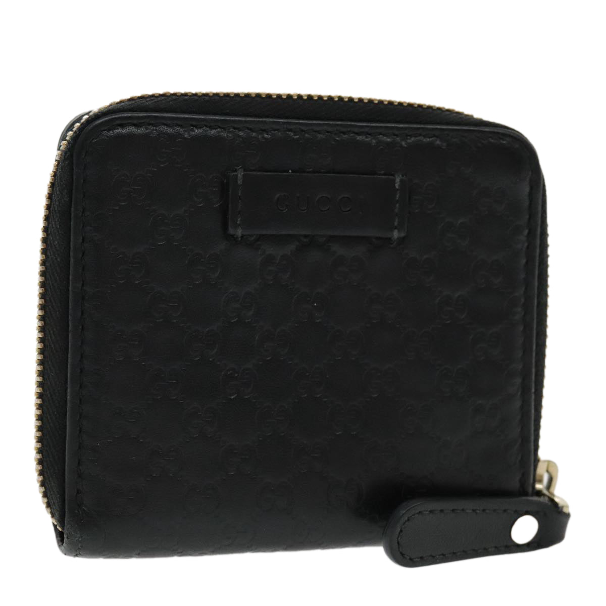 GUCCI GG Canvas Guccissima Wallet Black Gold 449395 Auth 94738