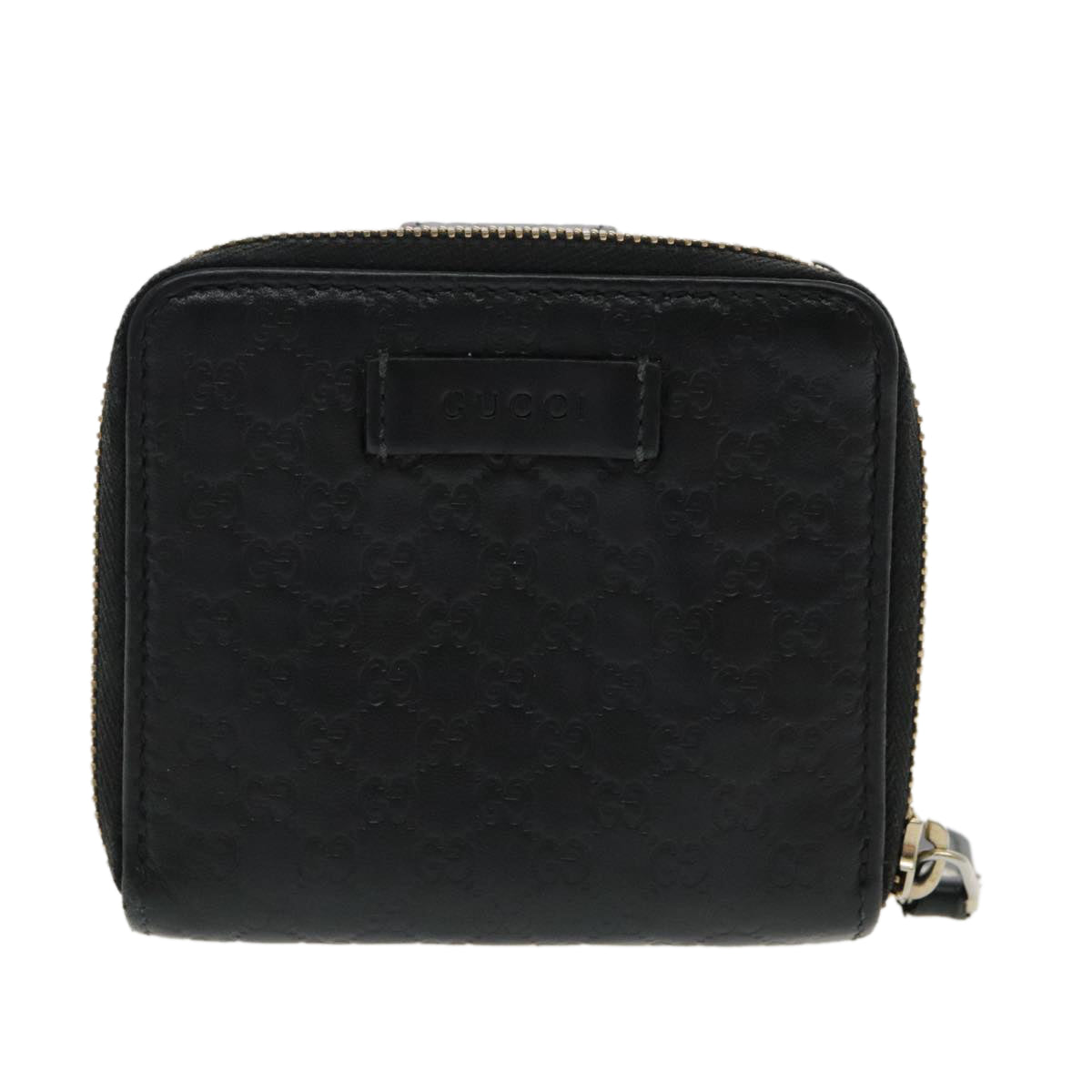 GUCCI GG Canvas Guccissima Wallet Black Gold 449395 Auth 94738