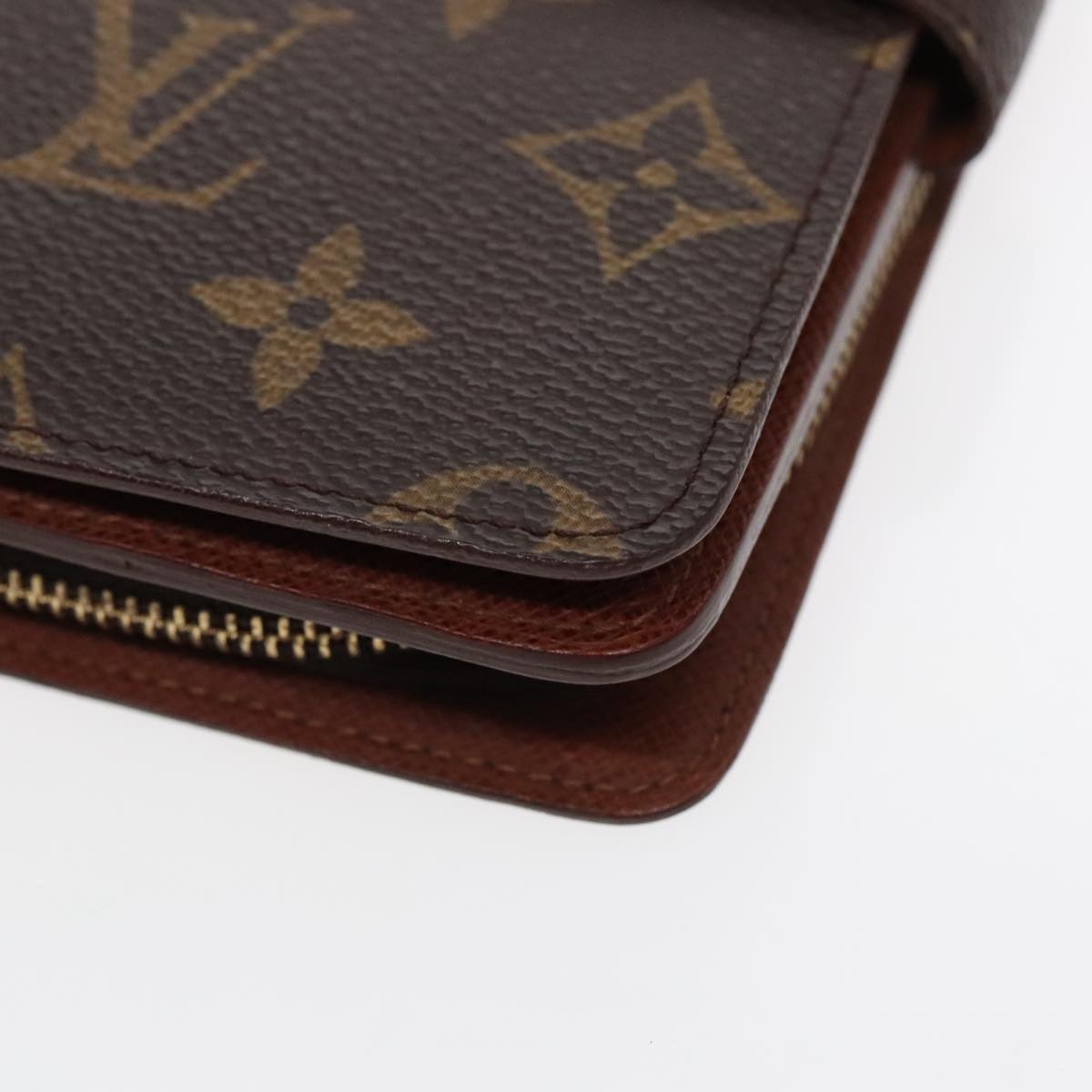 LOUIS VUITTON Monogram Porto Papie Zip Wallet M61207 LV Auth 94739