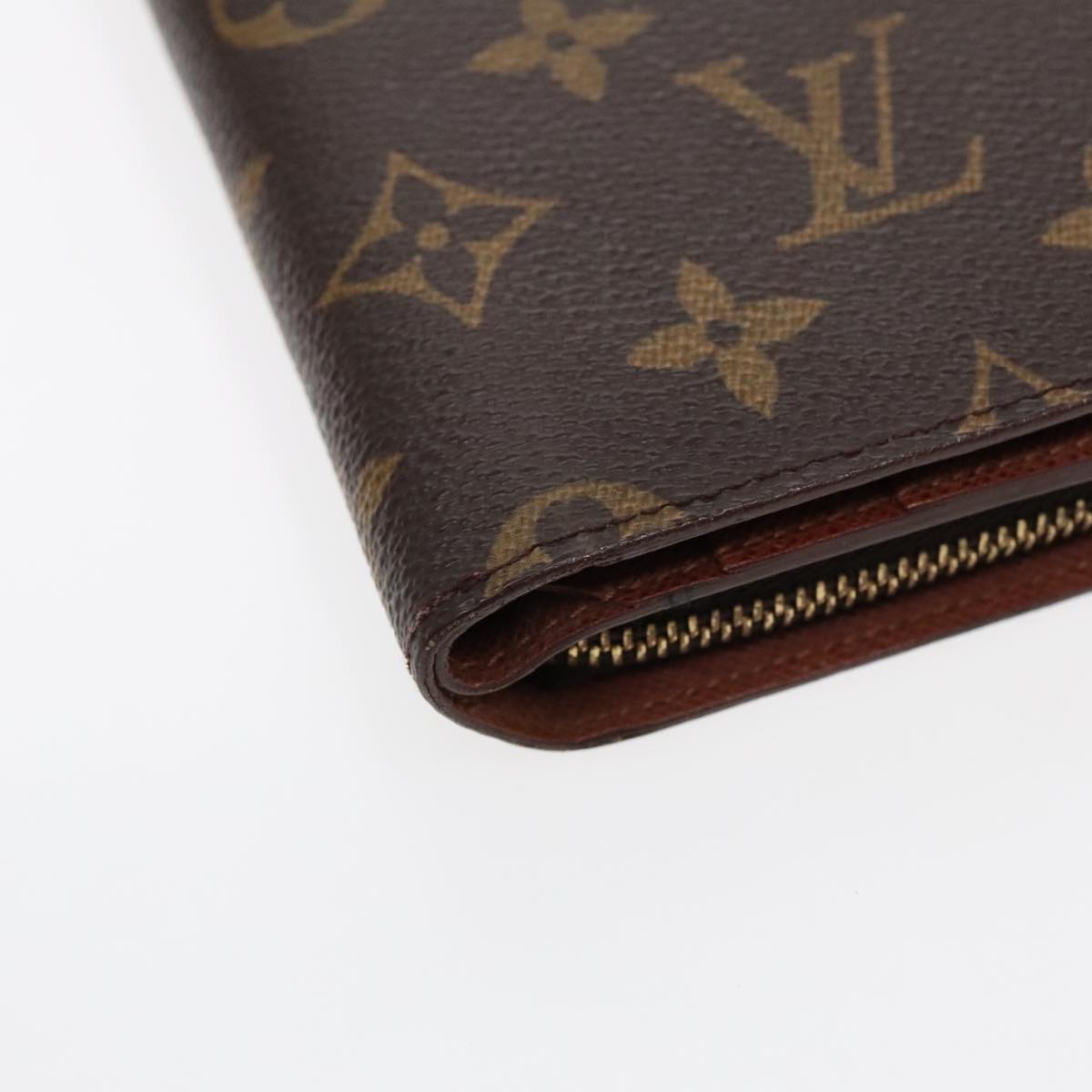 LOUIS VUITTON Monogram Porto Papie Zip Wallet M61207 LV Auth 94739