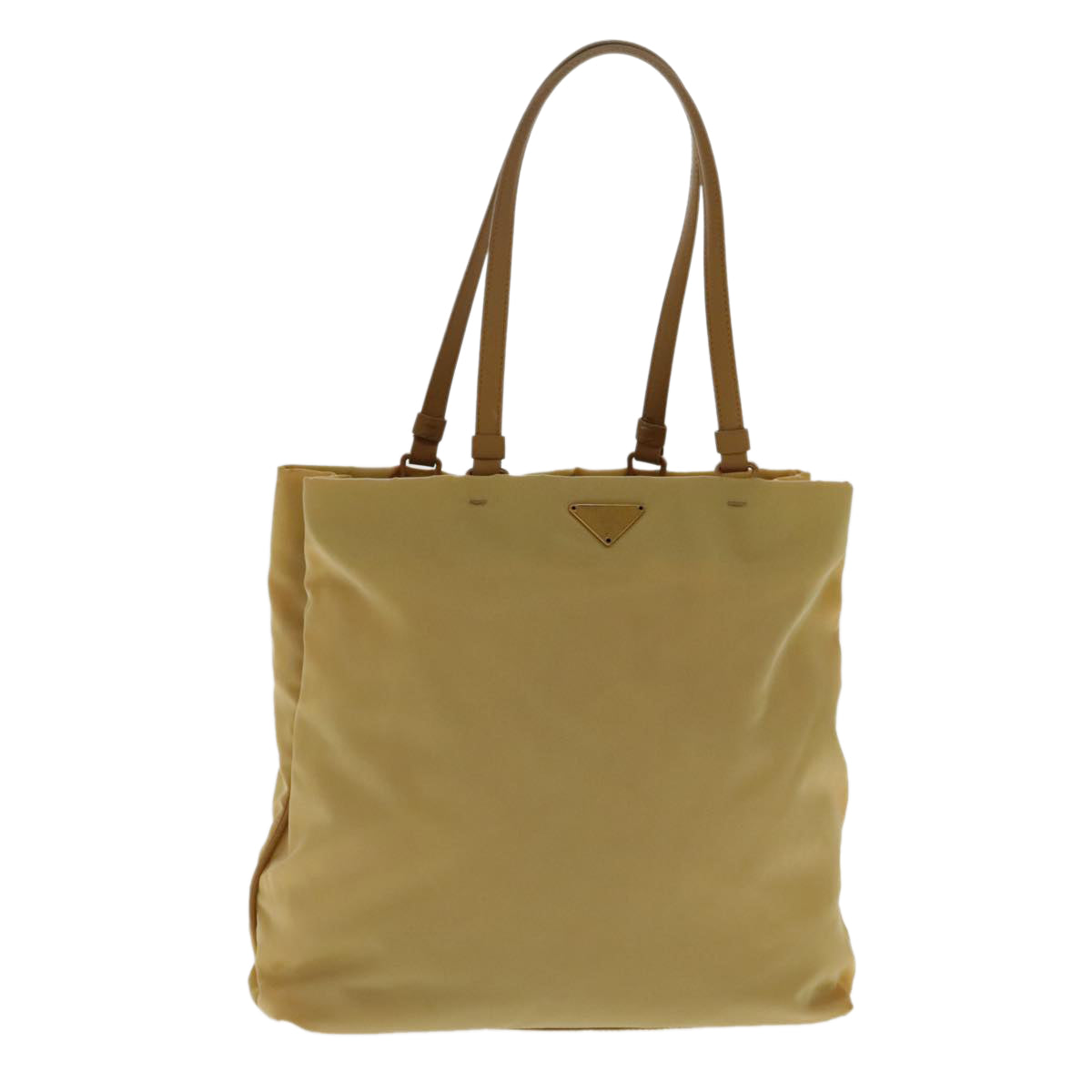 PRADA Shoulder Bag Nylon Yellow Gold Auth 94757