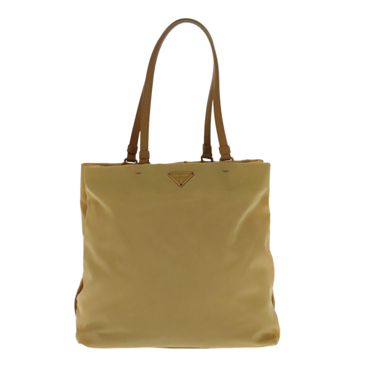 PRADA Shoulder Bag Nylon Yellow Gold Auth 94757