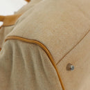 PRADA Hand Bag Canvas Beige Silver Auth 94761-8