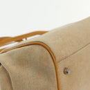 PRADA Hand Bag Canvas Beige Silver Auth 94761-16