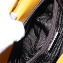 PRADA Hand Bag Canvas Beige Silver Auth 94761-24