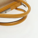 PRADA Hand Bag Canvas Beige Silver Auth 94761-7