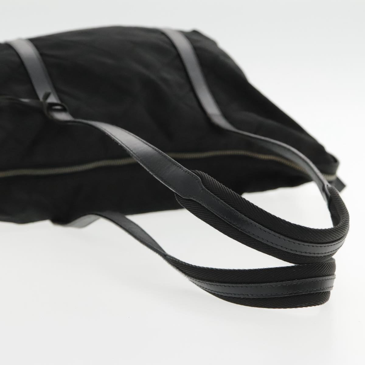 PRADA Shoulder Bag Nylon Black Silver Auth 94765