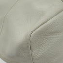 PRADA Hand Bag Leather White Silver Auth 94774-10