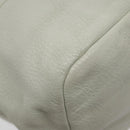 PRADA Hand Bag Leather White Silver Auth 94774-12