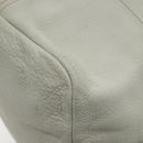 PRADA Hand Bag Leather White Silver Auth 94774-13