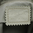PRADA Hand Bag Leather White Silver Auth 94774-14
