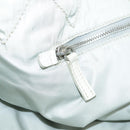 PRADA Hand Bag Leather White Silver Auth 94774-18