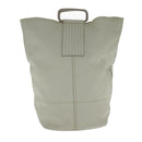 PRADA Hand Bag Leather White Silver Auth 94774-2