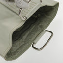 PRADA Hand Bag Leather White Silver Auth 94774-6