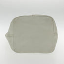 PRADA Hand Bag Leather White Silver Auth 94774-9