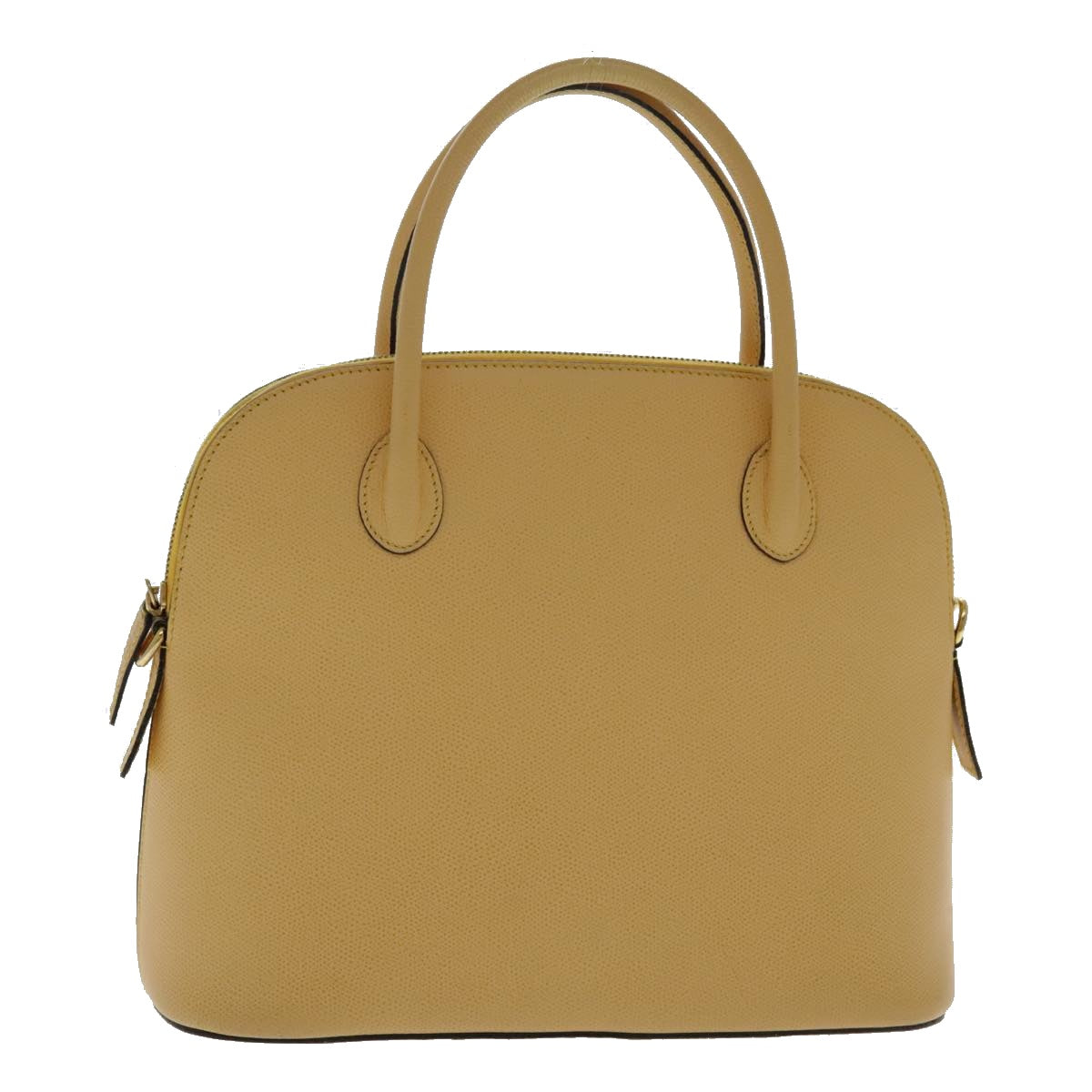 CELINE Hand Bag Leather Yellow Gold Auth 94782