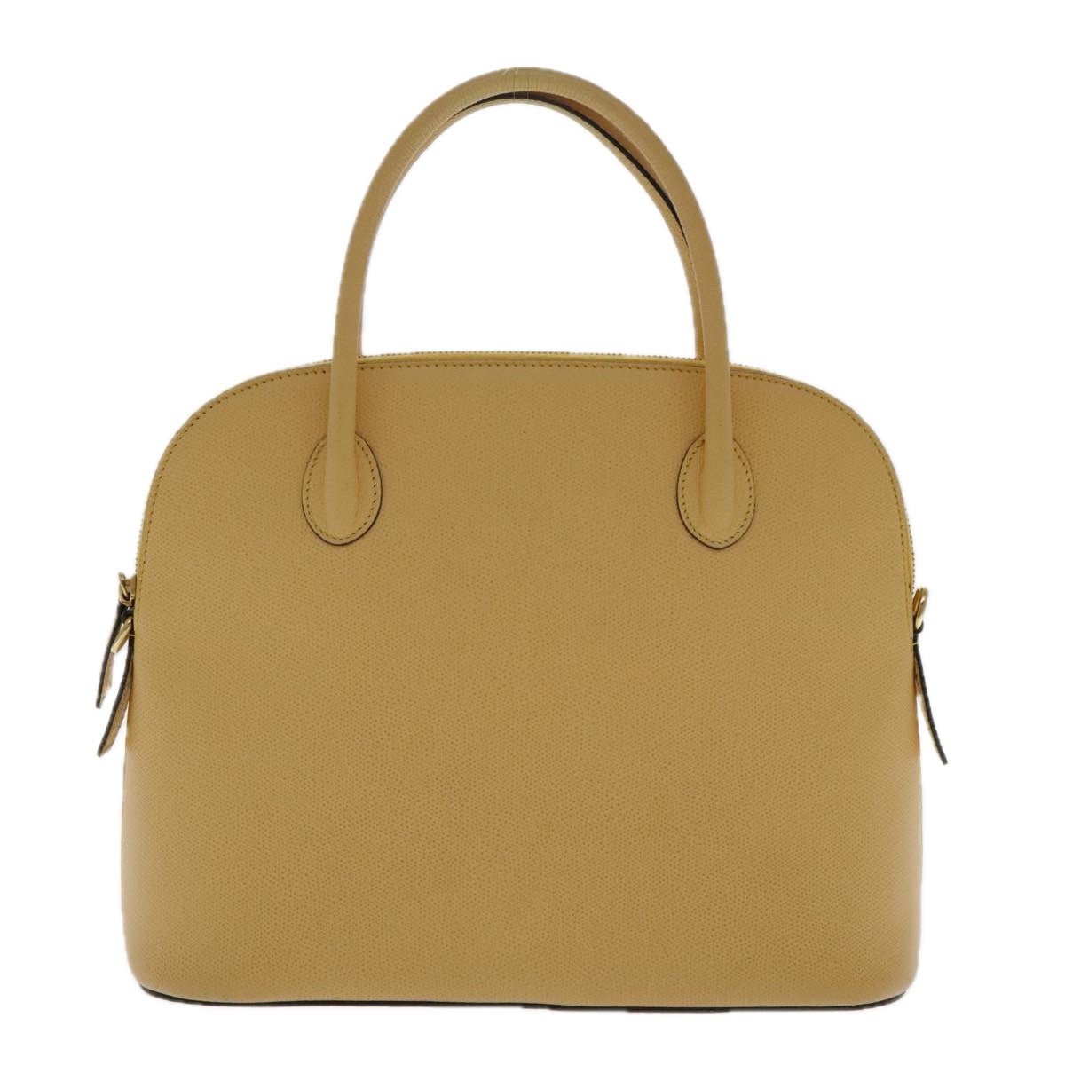 CELINE Hand Bag Leather Yellow Gold Auth 94782