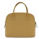 CELINE Hand Bag Leather Yellow Gold Auth 94782-2