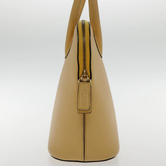 CELINE Hand Bag Leather Yellow Gold Auth 94782