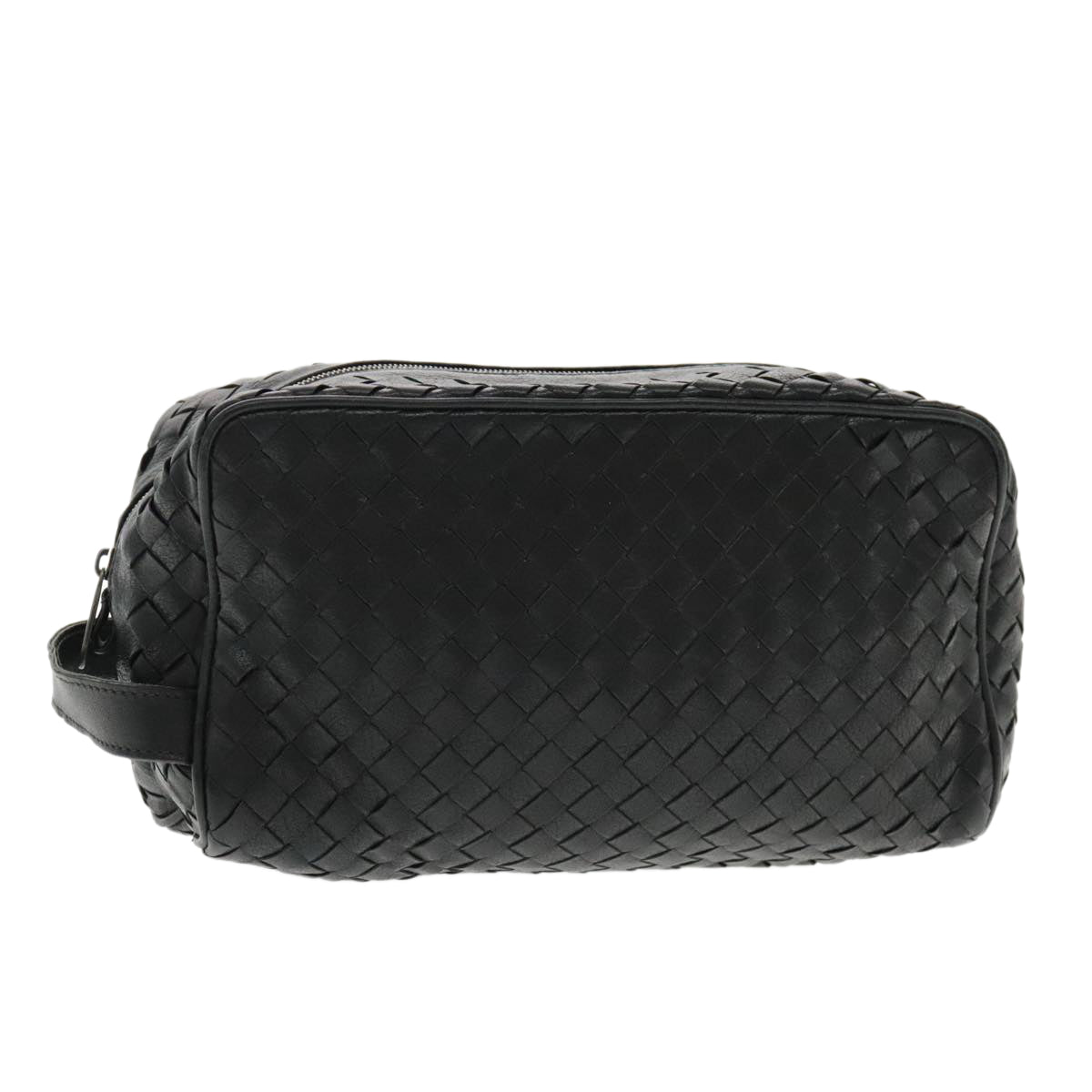 BOTTEGA VENETA INTRECCIATO Clutch Bag Leather Black Auth 94794