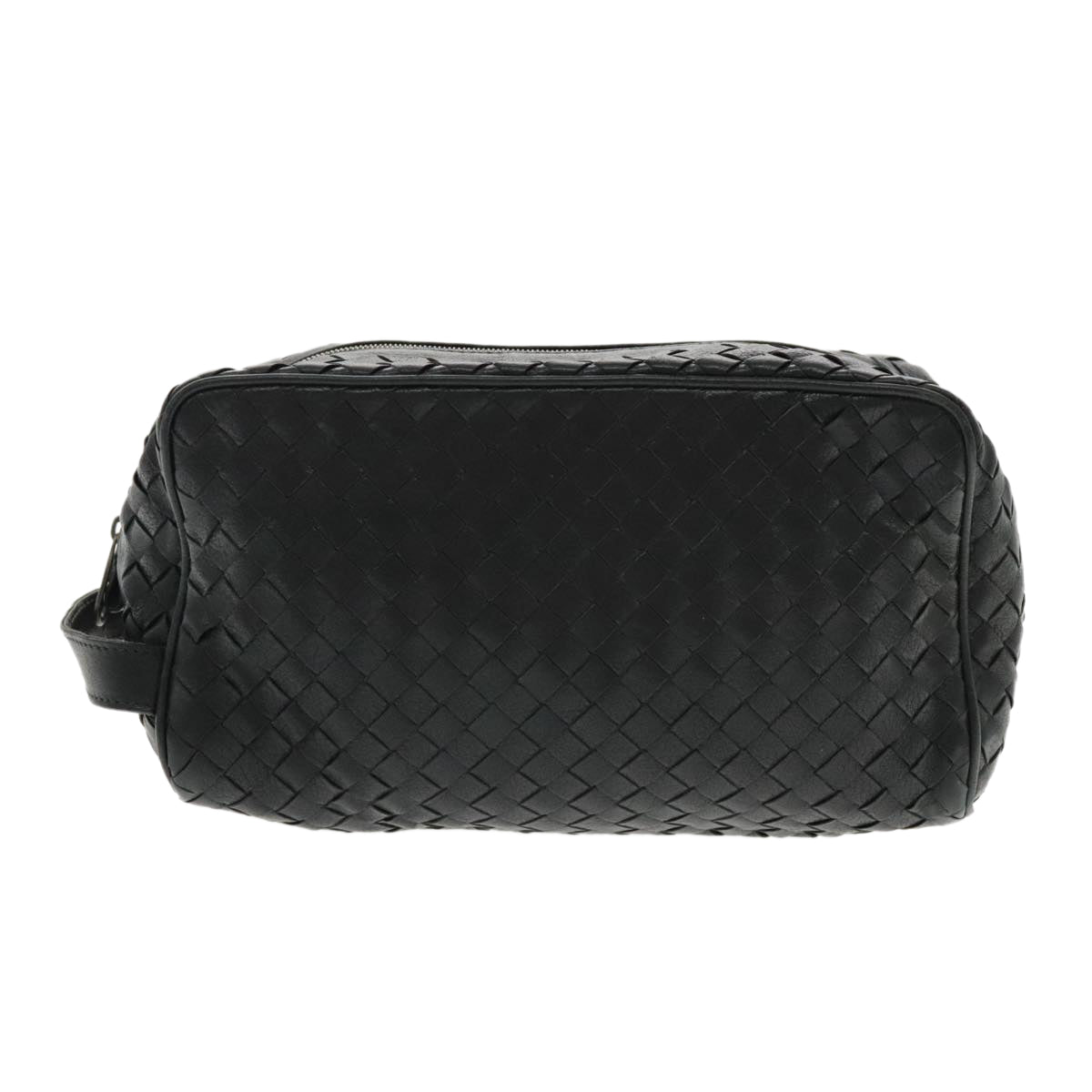 BOTTEGA VENETA INTRECCIATO Clutch Bag Leather Black Auth 94794